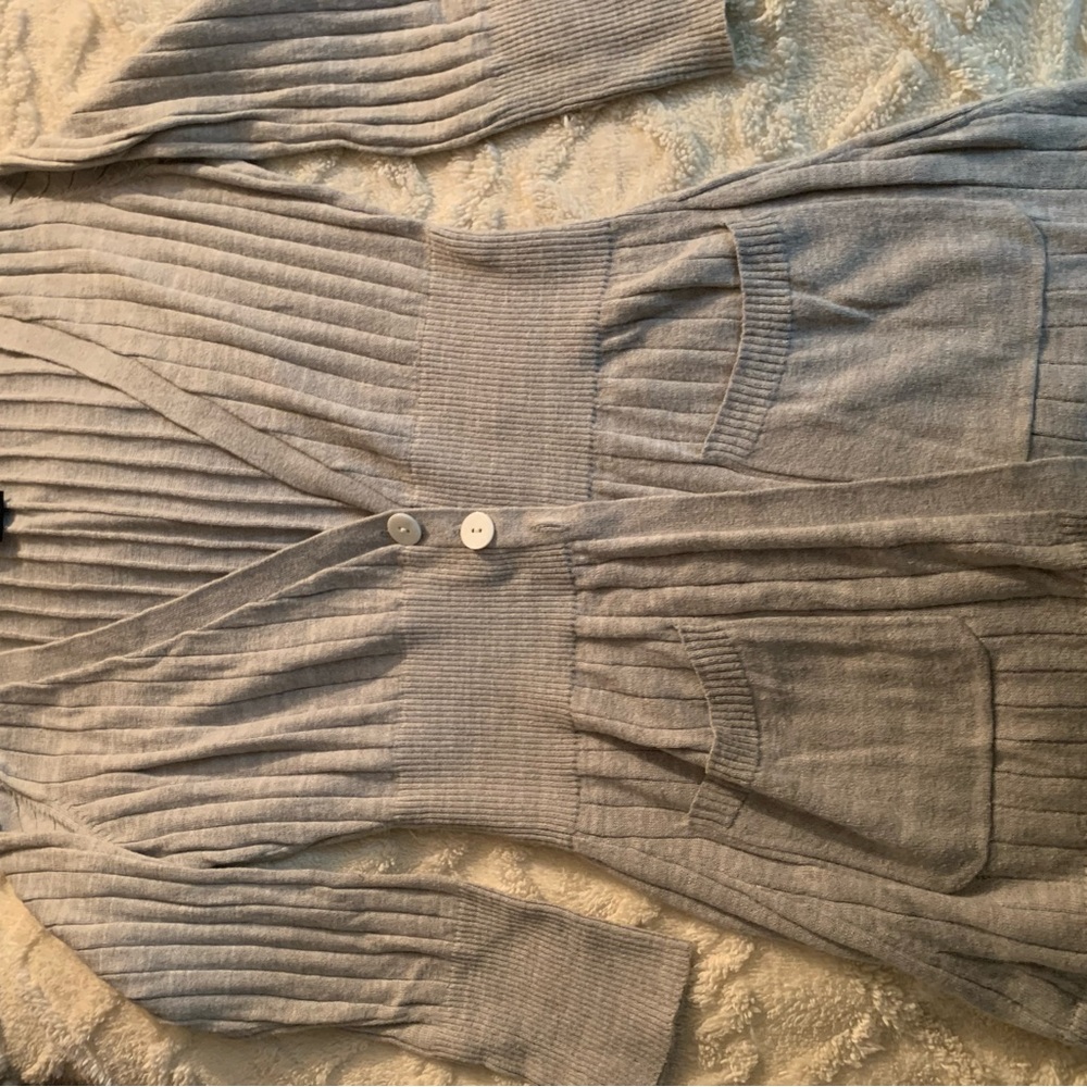 Calvin Klein Jeans Light Gray Ribbed Sweater